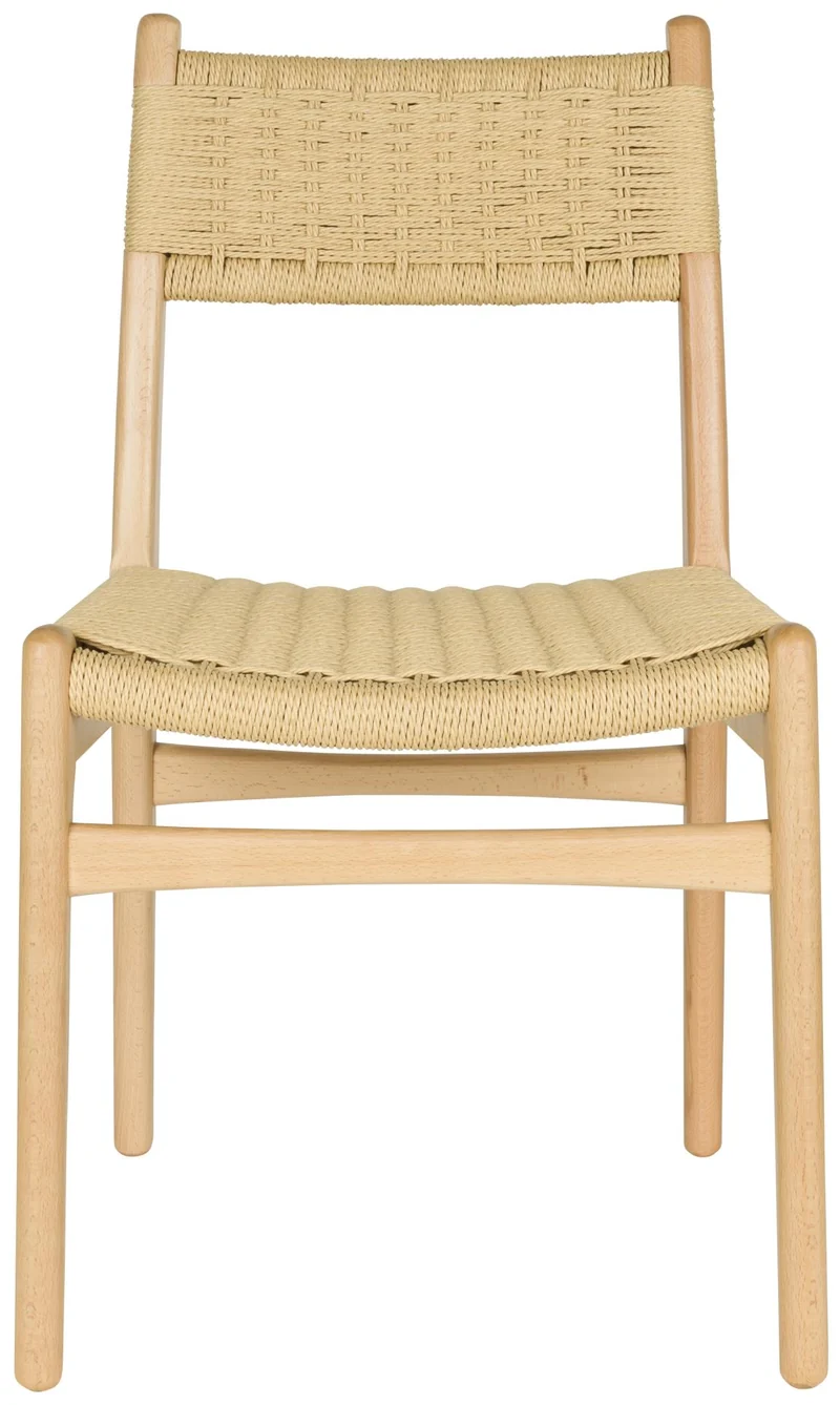 Dutchbone Stuhl Cecile: Esszimmerstuhl aus Holz & Naturgeflecht