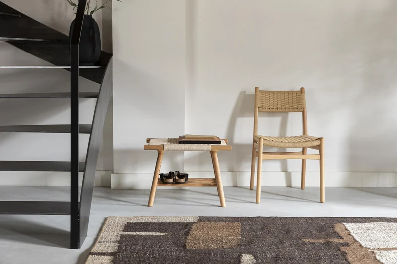 Dutchbone Stuhl Cecile: Esszimmerstuhl aus Holz & Naturgeflecht