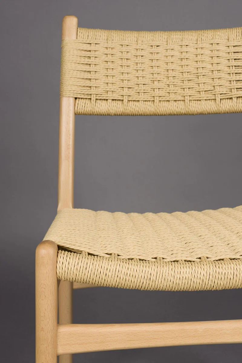 Dutchbone Stuhl Cecile: Esszimmerstuhl aus Holz & Naturgeflecht