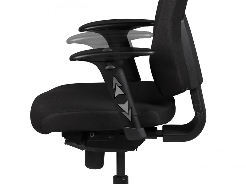 Bürostuhl SPM1.279 Chefsessel Stoff Schwarz Synchronmechanik Kopfstütze