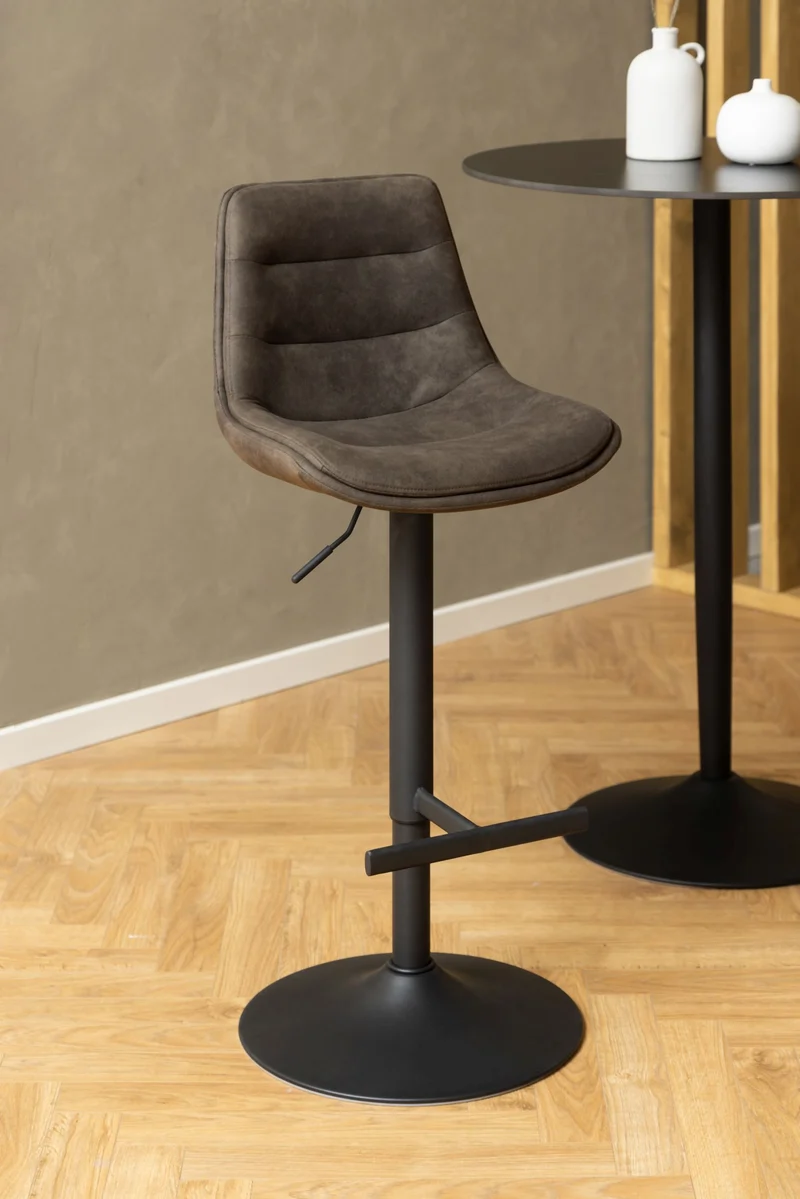 ADISA Barhocker 2er-Set Stoff Preston Anthrazit mit Drehfunktion
