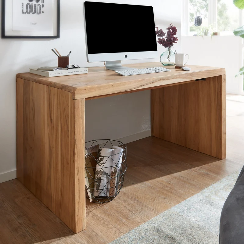 Schreibtisch BOHA 160cm Akazie Massivholz Landhausstil Bürotisch