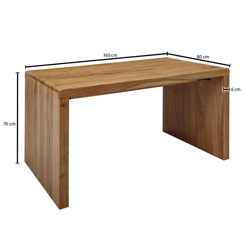 Schreibtisch BOHA 160cm Akazie Massivholz Landhausstil Bürotisch