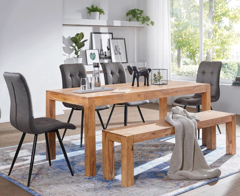 Sitzbank MUMBAI 160cm Akazie Massivholz Landhausstil Naturprodukt
