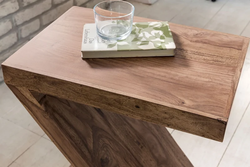 Beistelltisch Mumbai 60cm Akazie Massivholz Braun Landhausstil