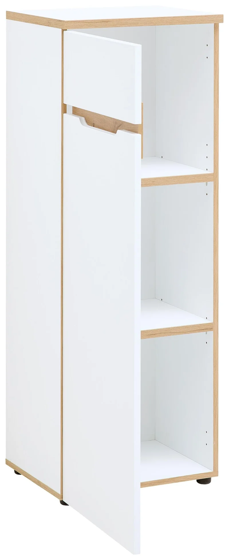 Büroschrank MEMPHIS 1-türig WH13 Weiß supermatt & Artisan Eiche