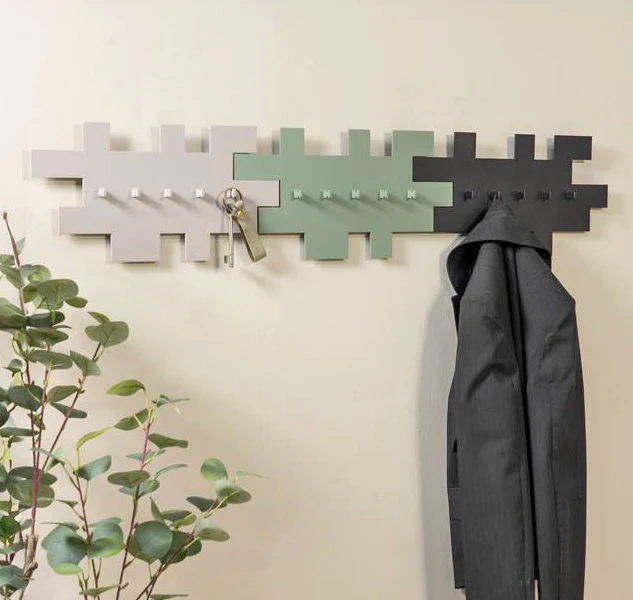 Garderobe TETROMINO Hakenleiste Stahl Skandinavisch von Spinder