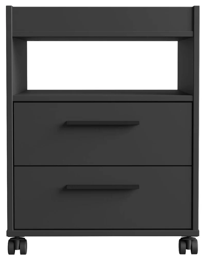 Rollcontainer TEZAUR Schwarz mit 2 Schubladen von Forte