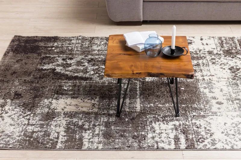 Couchtisch Sheesham Massivholz Baumkante Metallbeine Landhausstil