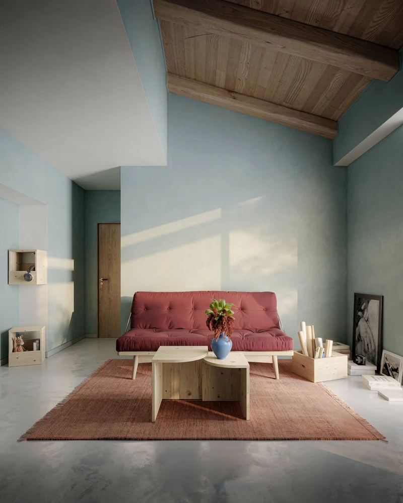 Beistelltisch-Set COMBINE Satztisch Hocker Kiefer natur von Karup