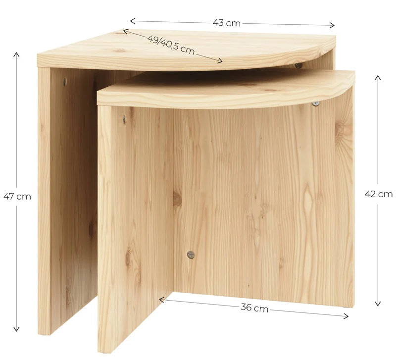 Beistelltisch-Set COMBINE Satztisch Hocker Kiefer natur von Karup
