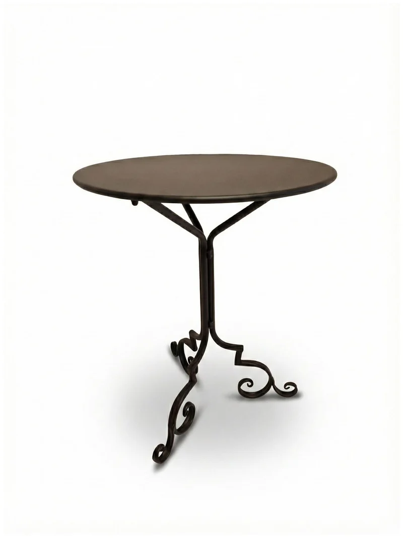 Metalltisch Eisentisch ASTA 60 cm Dunkelbraun lackiert