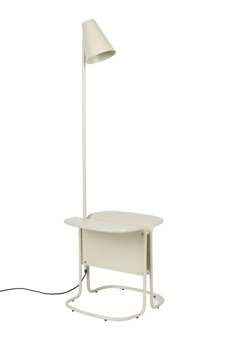 Stehlampe Lustor Beige mit Tisch & USB-Port | Design by Zuiver