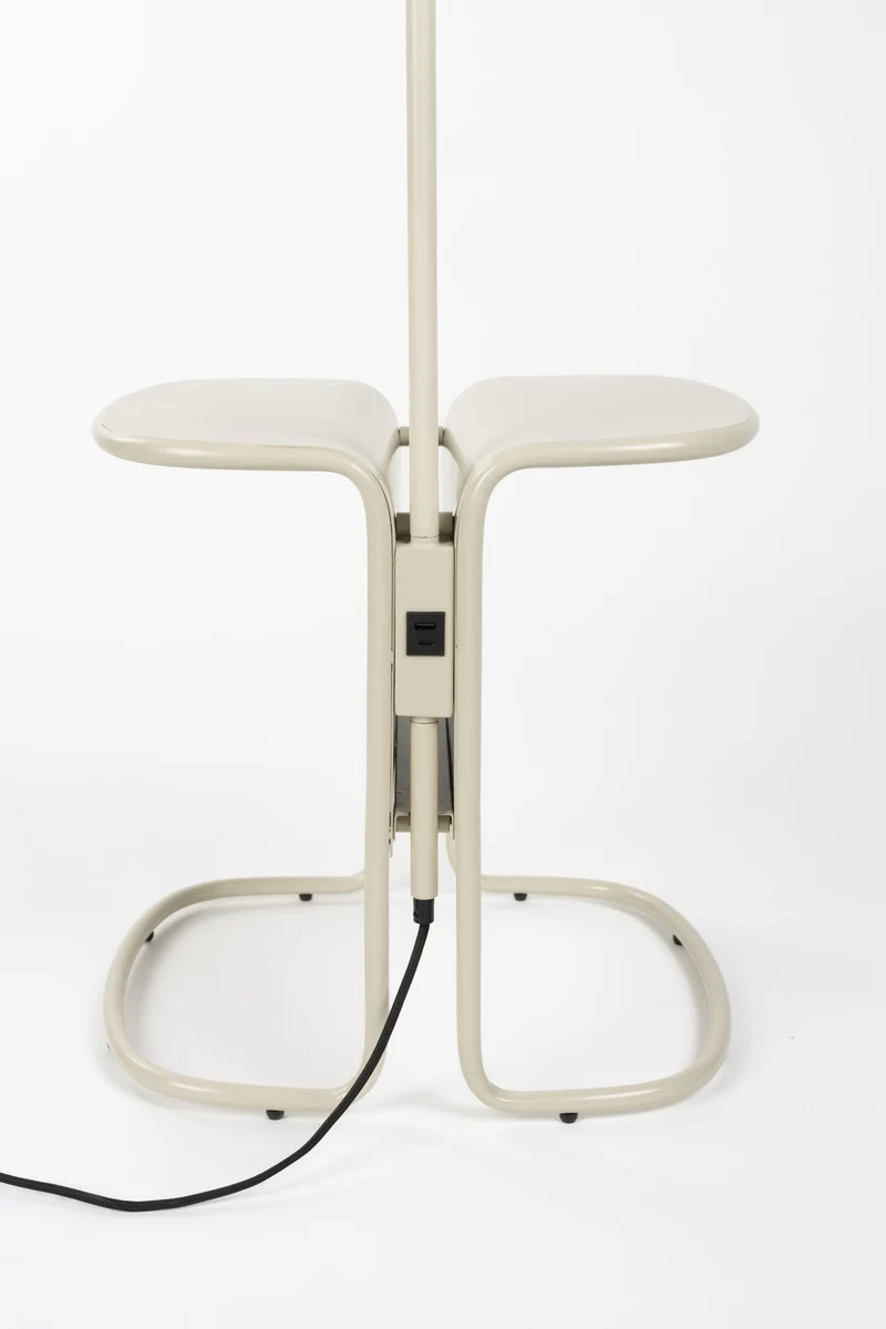Stehlampe Lustor Beige mit Tisch & USB-Port | Design by Zuiver