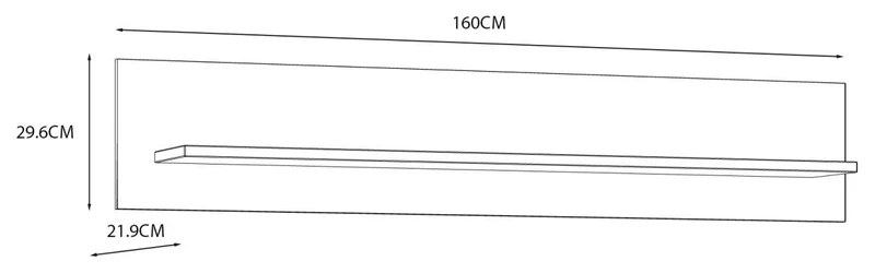 Wandboard PENKRIDGE 160 cm Optik: Secret Grey und Schlammeiche