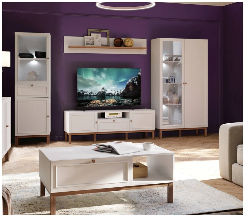 Vitrine PENKRIDGE 2 Türen Optik: Secret Grey, Landhausstil modern