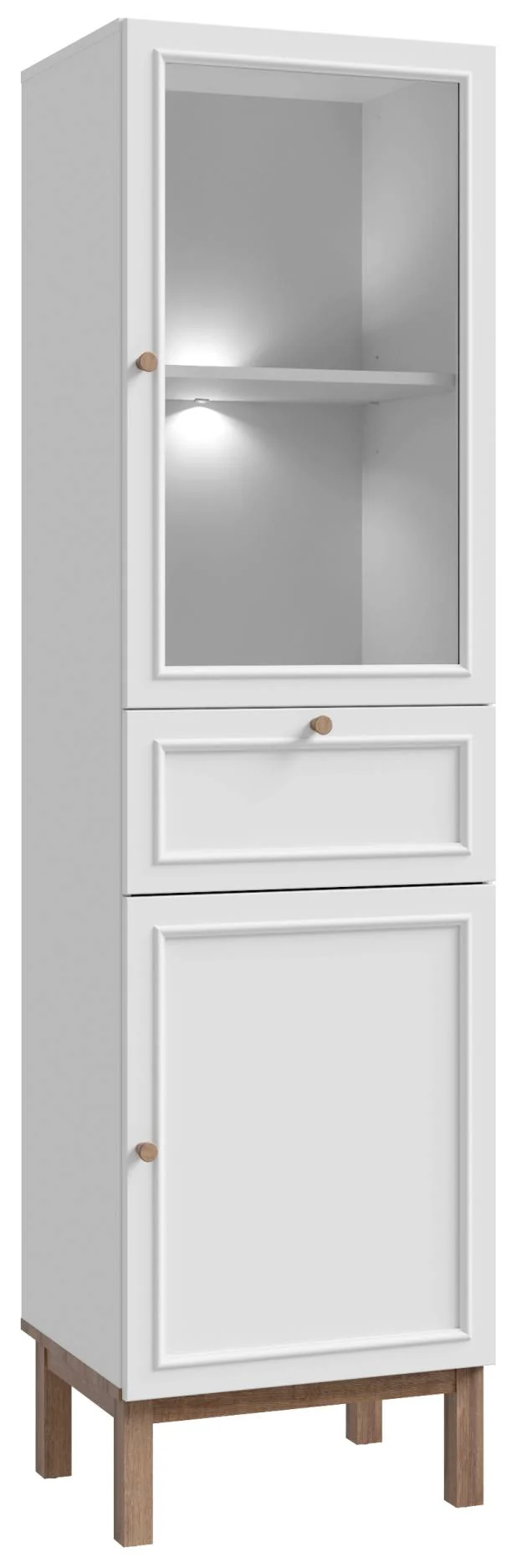Highboard Vitrine PENKRIDGE mit 2 Türen in Secret Grey / Schlammeiche