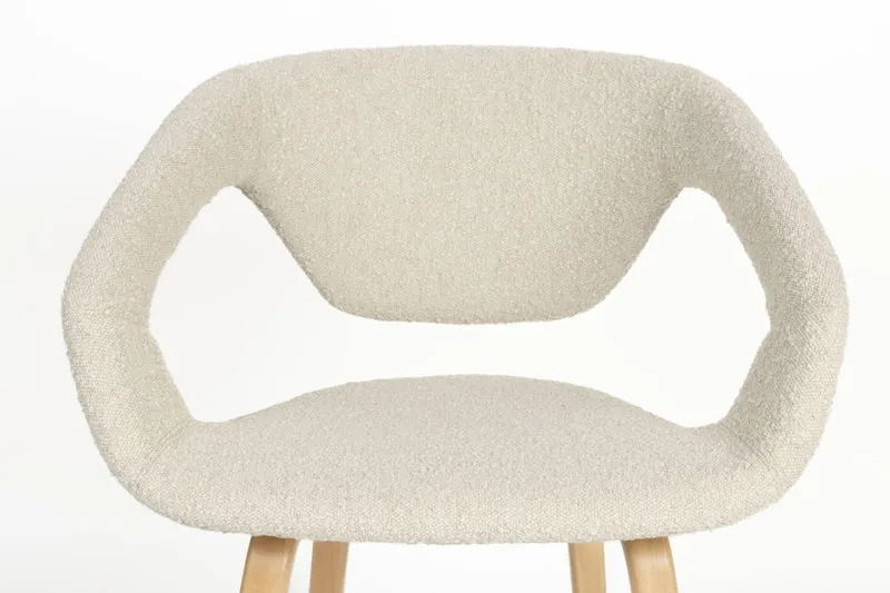 Stuhl Esszimmerstuhl FLEXBACK Bouclé Beige von Zuiver