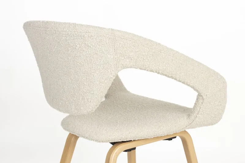 Stuhl Esszimmerstuhl FLEXBACK Bouclé Beige von Zuiver