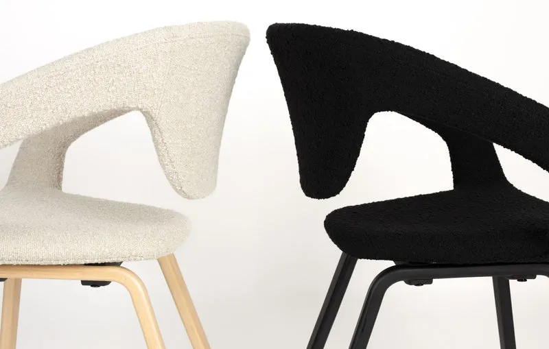 Stuhl Esszimmerstuhl FLEXBACK Bouclé Beige von Zuiver