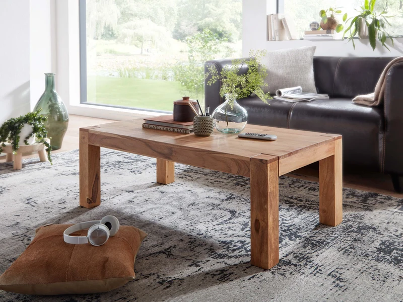Couchtisch Mumbai 110cm Akazie Massivholz Landhausstil Naturprodukt