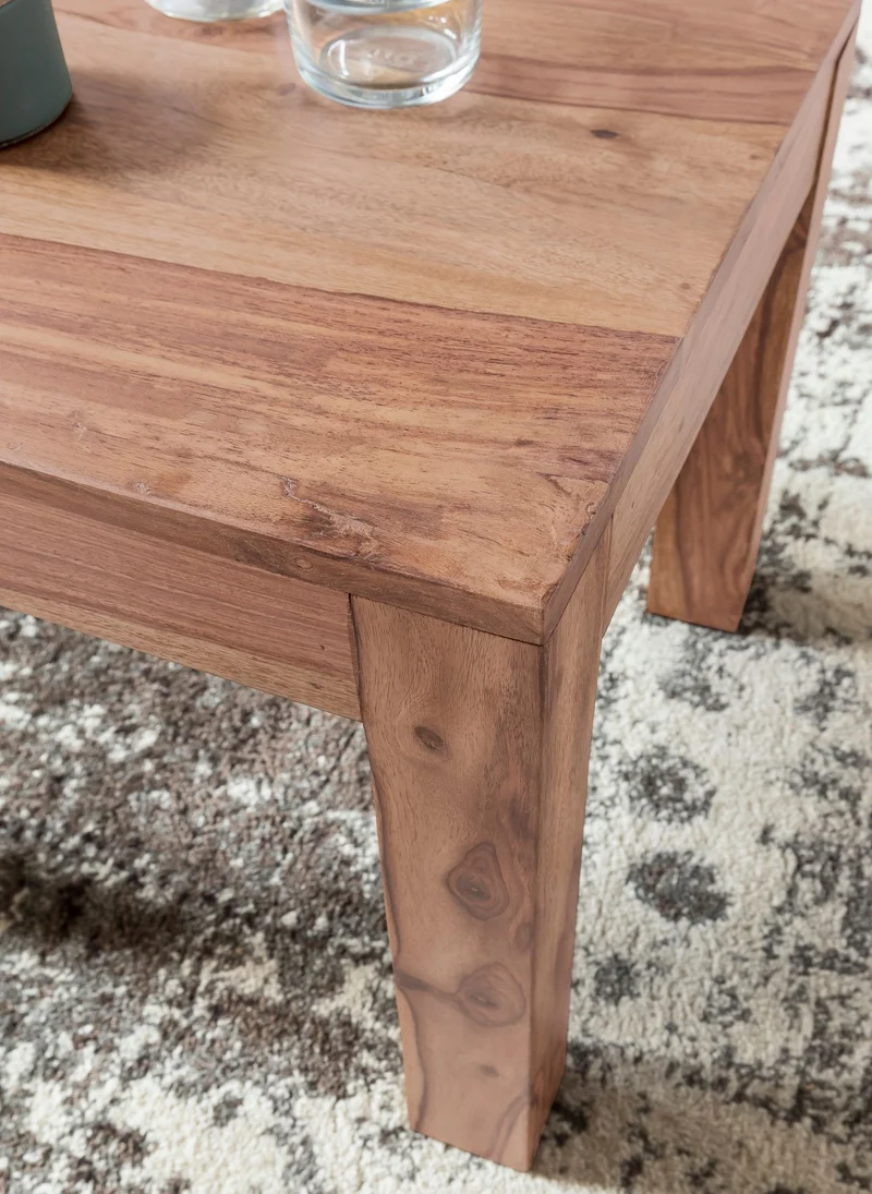 Couchtisch Akazie Massivholz 45cm Landhausstil Braun Quadratisch