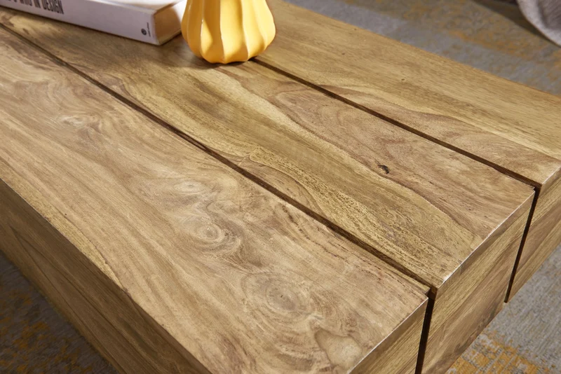 Couchtisch Akazie Massivholz 120cm Dunkelbraun Landhausstil