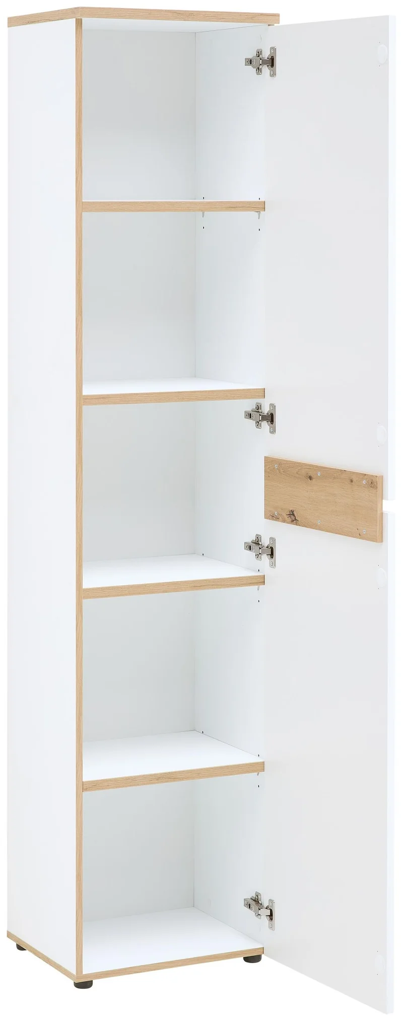 Büroschrank MEMPHIS 1-türig WH05 Front Weiß supermatt & Artisan Eiche