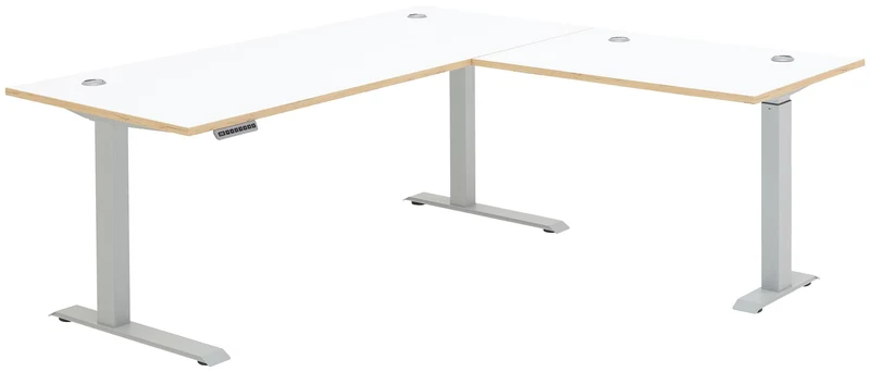 Höhenverstellbarer Eckschreibtisch MEMPHIS Weiß 185 x 177 cm