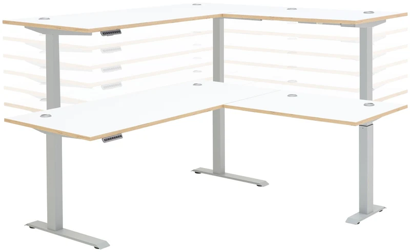 Höhenverstellbarer Eckschreibtisch MEMPHIS Weiß 185 x 177 cm
