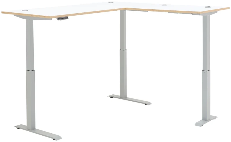 Höhenverstellbarer Eckschreibtisch MEMPHIS Weiß 185 x 177 cm