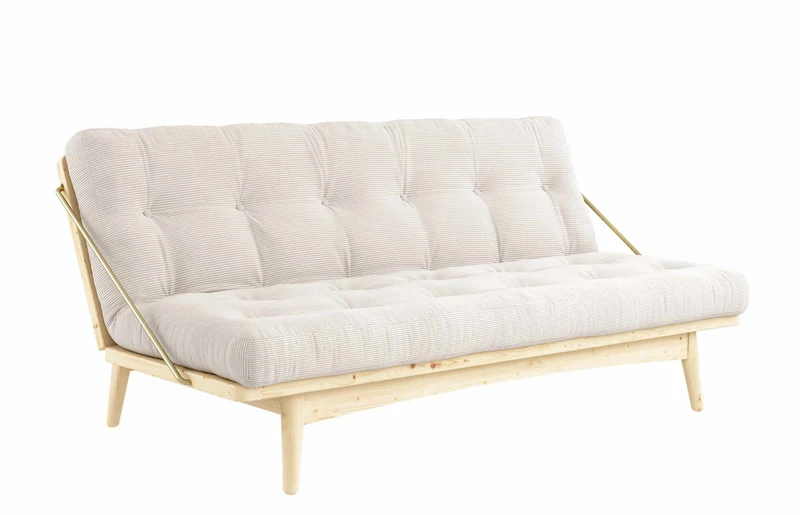 Karup Klappcouch Funktionssofa FOLK Cord Bezug Kiefer Natur lackiert