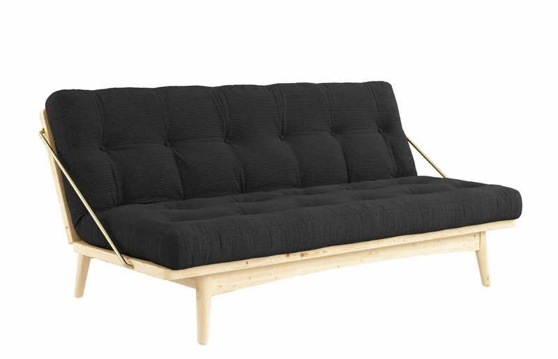 Karup Klappcouch Funktionssofa FOLK Cord Bezug Kiefer Natur lackiert