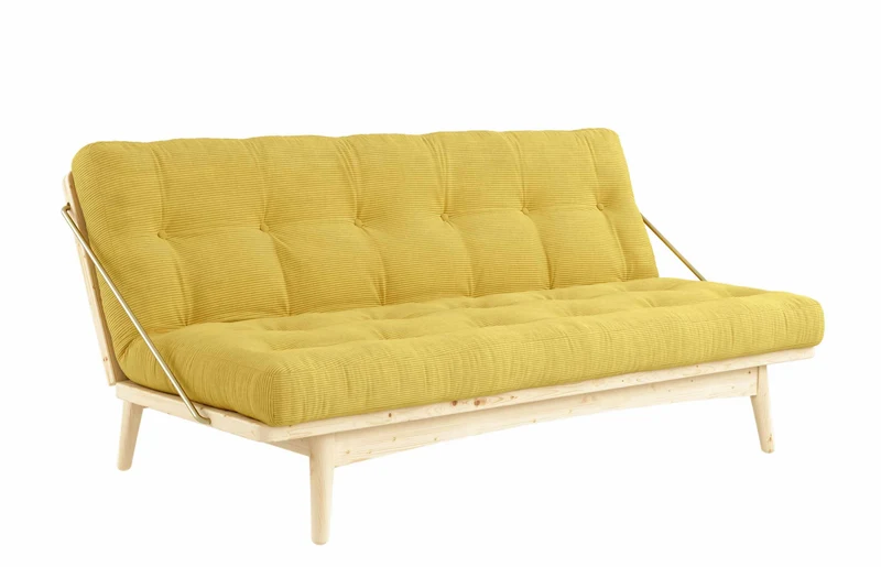 Karup Klappcouch Funktionssofa FOLK Cord Bezug Kiefer Natur lackiert