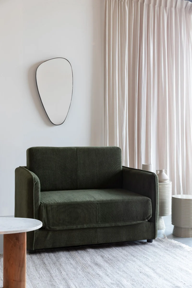Schlafsofa Loveseat Sofabett JOPIE Cordstoff in verschiedenen Farben