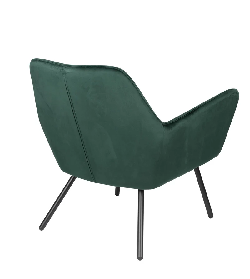 Retro Sessel BON Velvet Green - Samtstoff Grün