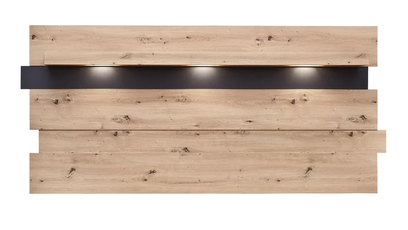 TV-Lowboard MEMPHIS 2-teilig mit Wandpaneel, Artisan Eiche