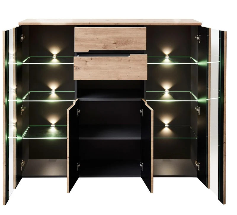 Highboard MEMPHIS Artisan Eiche Graphit Nachbildung