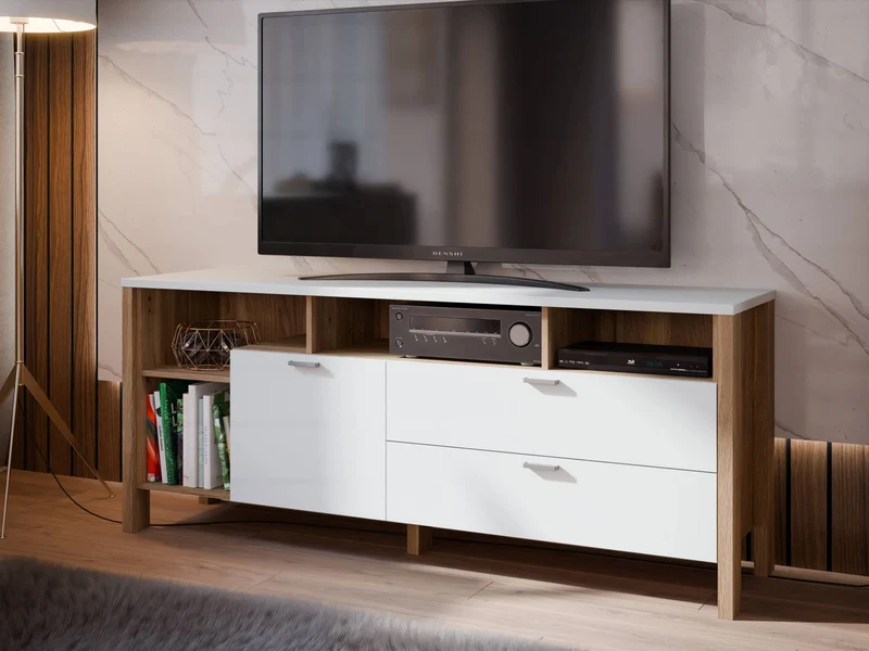 Lowboard TV-Kommode SAITAMA Dekor Secrey Grey / Eiche Nachbildung, Forte