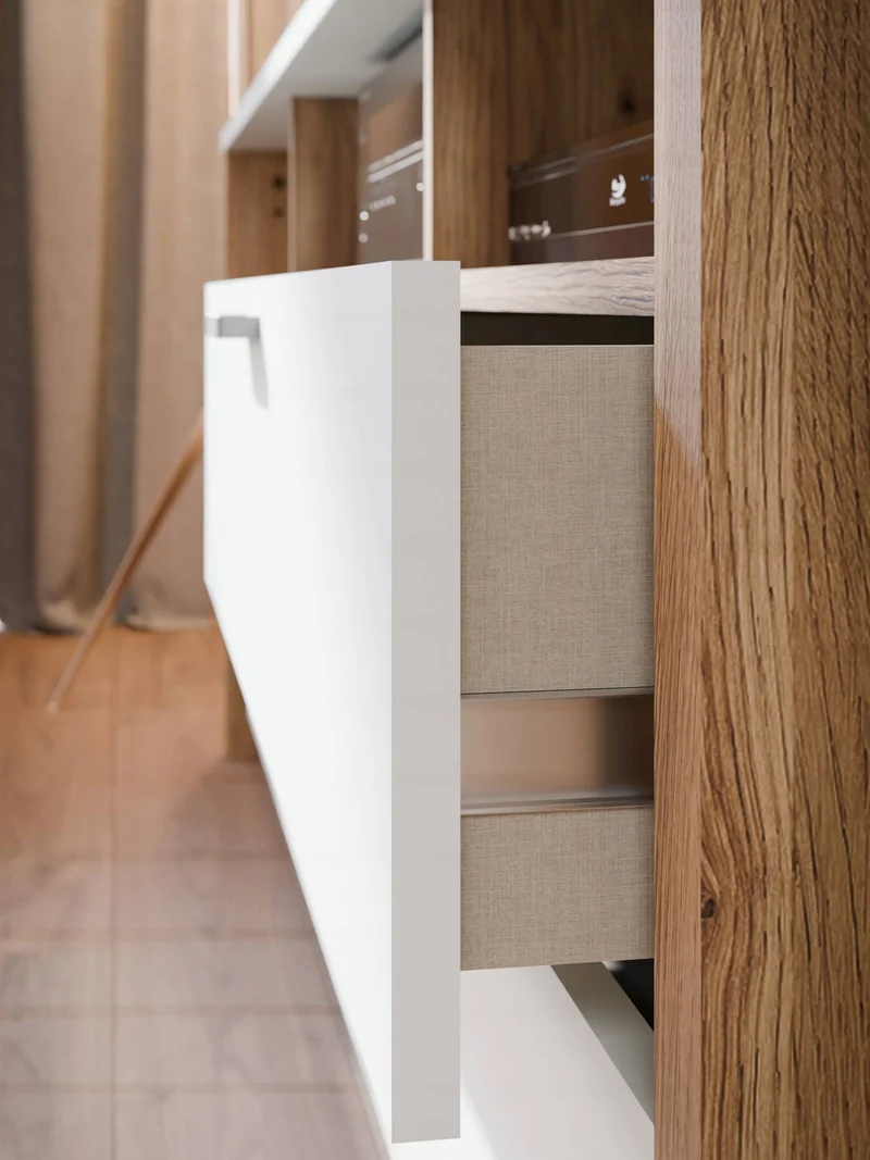 Lowboard TV-Kommode SAITAMA Dekor Secrey Grey / Eiche Nachbildung, Forte
