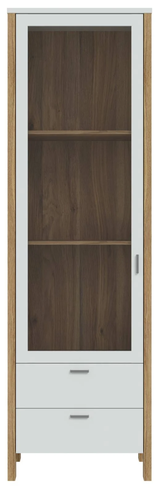 Vitrine SAITAMA Schrank mit Glastür Dekor: Secret Grey und Eiche Optik