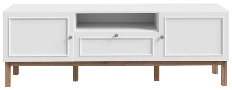 TV-Board PENKRIDGE Lowboard Dekor Secrey Grey im modernen Landhausstil