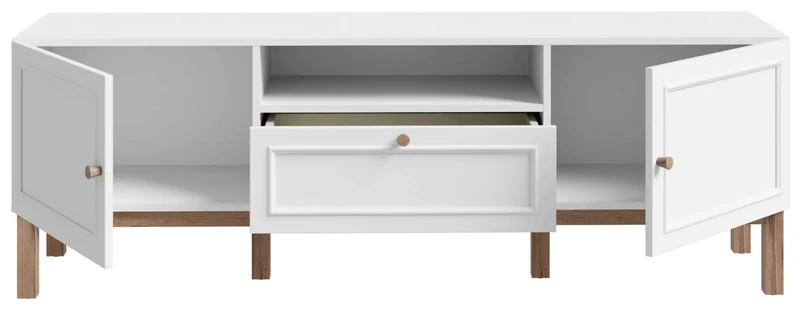 TV-Board PENKRIDGE Lowboard Dekor Secrey Grey im modernen Landhausstil