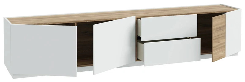Wohnzimmerschrank LEWISVILLE, 3-tlg. Secret Grey/Valencia Eiche