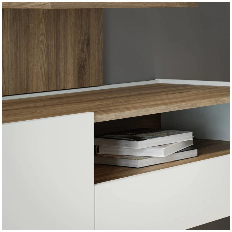 Wohnzimmerschrank LEWISVILLE, 3-tlg. Secret Grey/Valencia Eiche