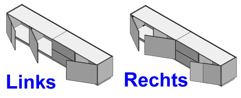 Wohnzimmerschrank LEWISVILLE, 3-tlg. Secret Grey/Valencia Eiche