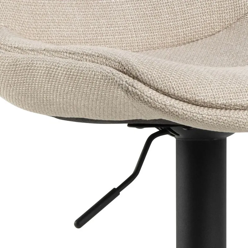 ADISA Barhocker 2erSet Stoff Basel Beige mit Drehfunktion und Gasfeder