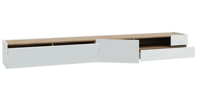 Schwebe Lowboard LEWISVILLE Wandmontage Optik Hellgrau / Valencia Oak