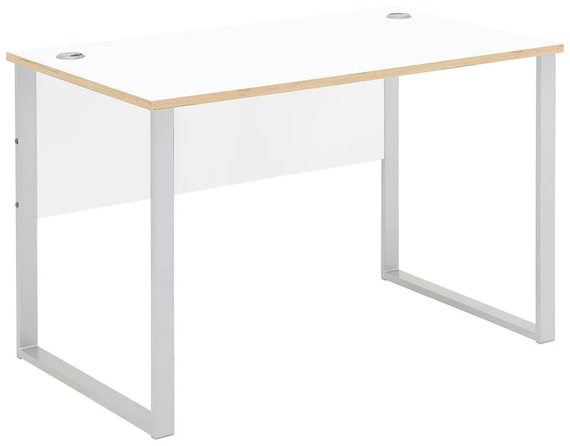 Schreibtisch MEMPHIS Weiß - Metallgestell silber matt 120 x 73 cm
