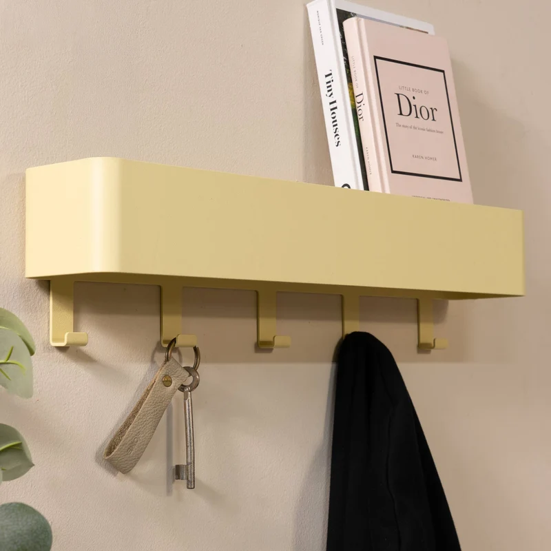 Hakenleiste Garderobenhaken DAX PLAY 5 Butter Yellow, Spinder Design